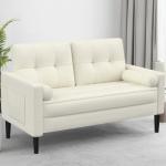 Comfy Beige 2-Seater Sofa with Pillows