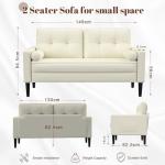 Comfy Beige 2-Seater Sofa with Pillows