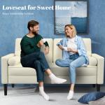 Comfy Beige 2-Seater Sofa with Pillows