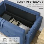 HOMCOM Compact Blue Tufted 2 Seater Sofa