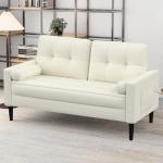 Comfy Beige 2-Seater Sofa with Pillows
