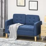 HOMCOM Compact Blue Tufted 2 Seater Sofa