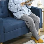 HOMCOM Compact Blue Tufted 2 Seater Sofa