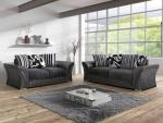 Black & Grey 3+2 Seater Sofa Set