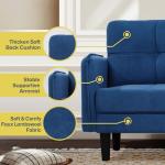 Cozy Blue 2-Seater Faux Lambswool Sofa