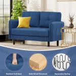 Cozy Blue 2-Seater Faux Lambswool Sofa