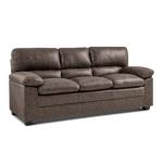Dark Brown 3-Seater Faux Leather Sofa