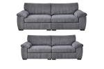 Jumbo Cord 3 & 2 Seater Sofa Set - Grey