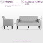 Mid-Century 2-Seat Sofa Bed with USB & Cupholders