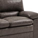 Dark Brown 3-Seater Faux Leather Sofa
