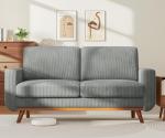 Cozy Dark Grey Corduroy Loveseat Sofa
