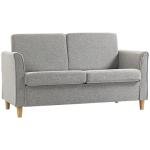 Compact 2-Seater Linen Loveseat Sofa in Grey