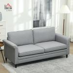 Modern 3-Seater Gray Fabric Sofa Couch