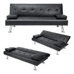 Modern 3-Seater Convertible Sofa with Adjustable Angles