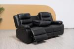 Madrid Leather Recliner Sofa Set with Cupholders
