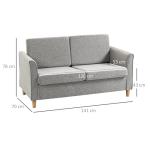 Compact 2-Seater Linen Loveseat Sofa in Grey