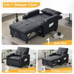 3-in-1 Convertible Sofa Bed with USB and Cup Holders