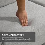 Compact 2-Seater Linen Loveseat Sofa in Grey
