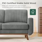 Cozy Dark Grey Corduroy Loveseat Sofa