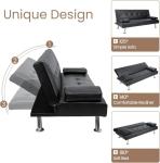 Modern 3-Seater Convertible Sofa with Adjustable Angles