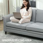 Modern 3-Seater Gray Fabric Sofa Couch