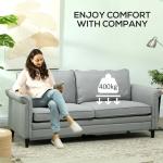 Modern 3-Seater Gray Fabric Sofa Couch