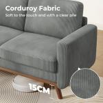 Cozy Dark Grey Corduroy Loveseat Sofa