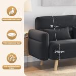 Modern Dark Gray Small Fabric Loveseat Sofa