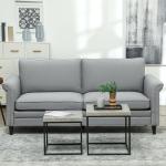 Modern 3-Seater Gray Fabric Sofa Couch
