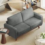 Cozy Dark Grey Corduroy Loveseat Sofa