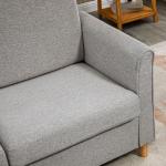 Compact 2-Seater Linen Loveseat Sofa in Grey