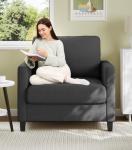 Cozy Grey Accent Armchair for Teen Rooms