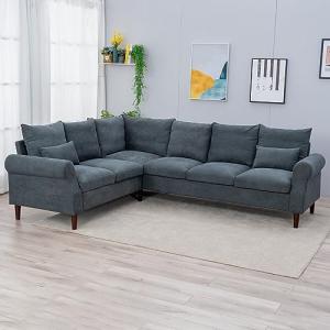 Modern 6-Seater L-Shaped Sofa for Living Room