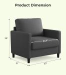 Cozy Grey Accent Armchair for Teen Rooms