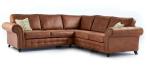 Oakland Brown Suede Leather Corner Sofa