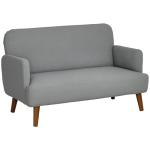 HOMCOM Grey Velvet 2-Seater Sofa Couch