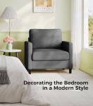 Cozy Grey Accent Armchair for Teen Rooms