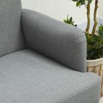 HOMCOM Grey Velvet 2-Seater Sofa Couch
