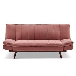 Rose Gold Velvet 3-Seater Sofa Bed