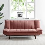 Rose Gold Velvet 3-Seater Sofa Bed