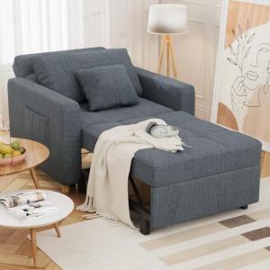 Dark Grey 3-in-1 Sleeper Sofa Chair