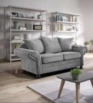 Chic Chenille Chesterfield Corner Sofa - Black/Grey