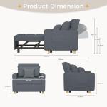 Dark Grey 3-in-1 Sleeper Sofa Chair