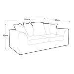 Harriet Dark Grey Chenille Large Couch Unit