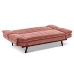 Rose Gold Velvet 3-Seater Sofa Bed