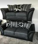 Shannon Farrow Chenille 3+2 Sofa, Grey/Black