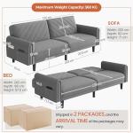 Yaheetech Modern Dark Grey Convertible Sofa Bed