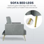 Stylish Grey Velvet 3-Seater Click Clack Sofa