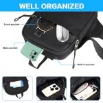 Black Sling Crossbody Bag for Travel and Sports