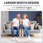 Stylish Grey Velvet 3-Seater Click Clack Sofa